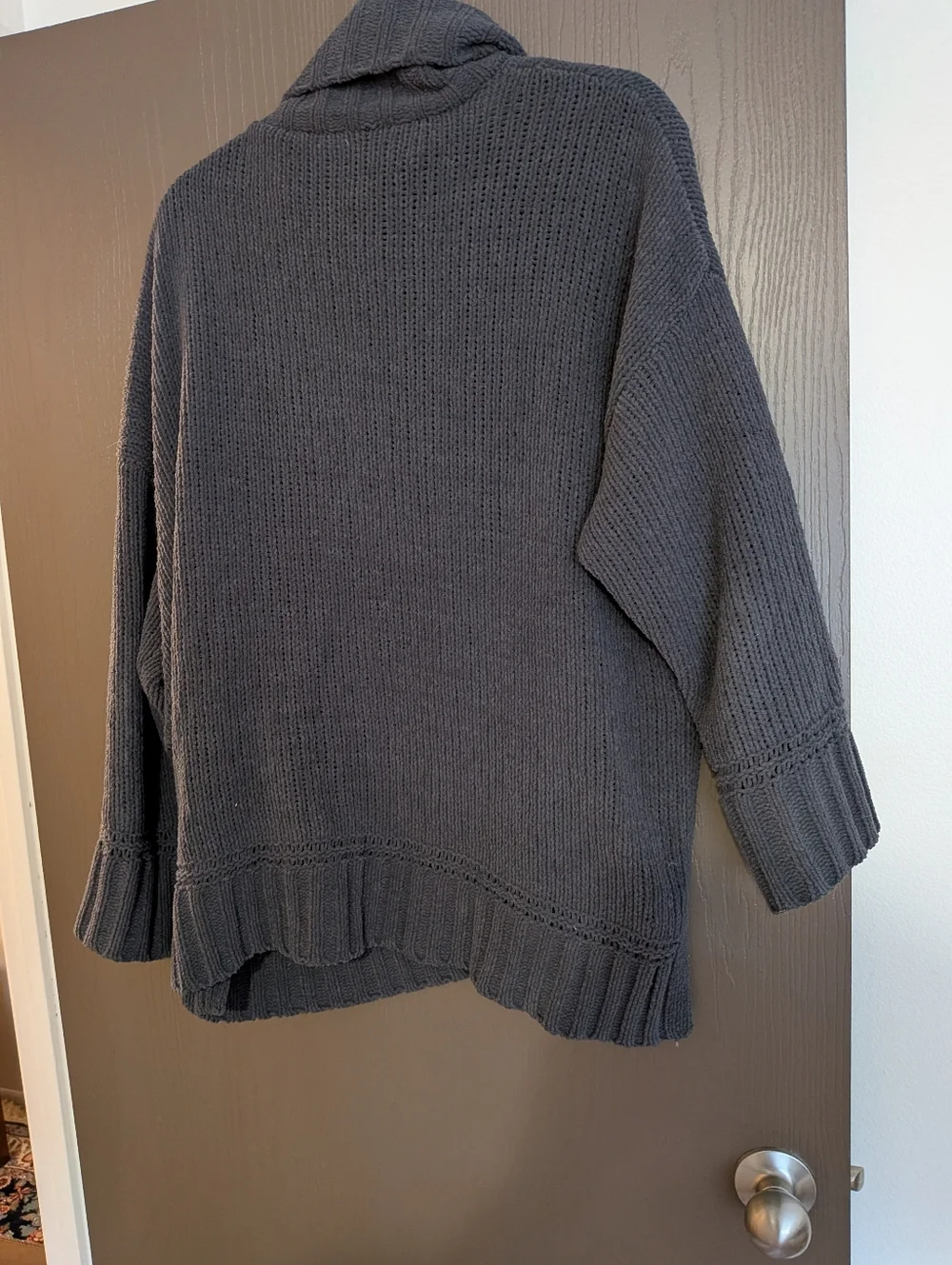 Charcoal Gray Turtleneck Knit Sweater - Picture 6 of 7